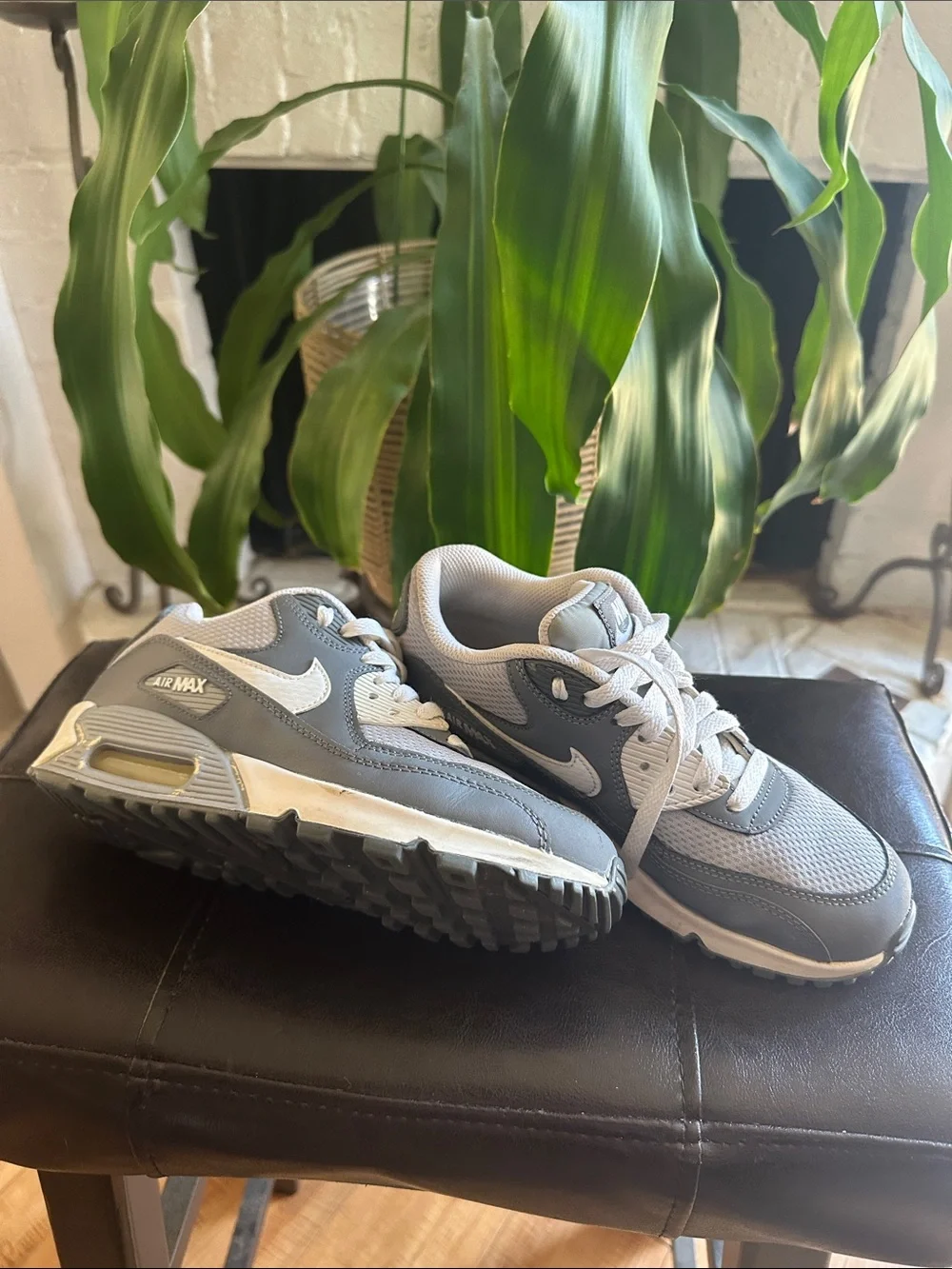 Nike Gray and White Air Max Sneakers